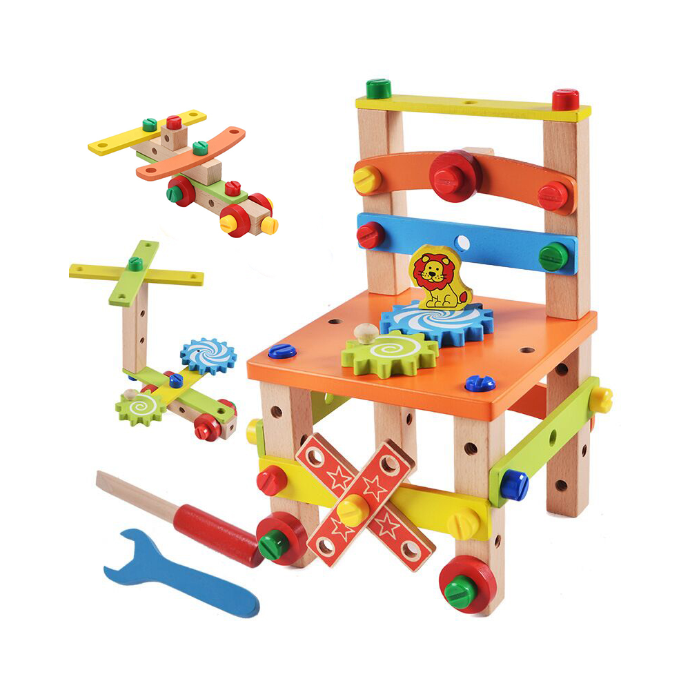 Montessori DIY Wooden Chair Building Blocks