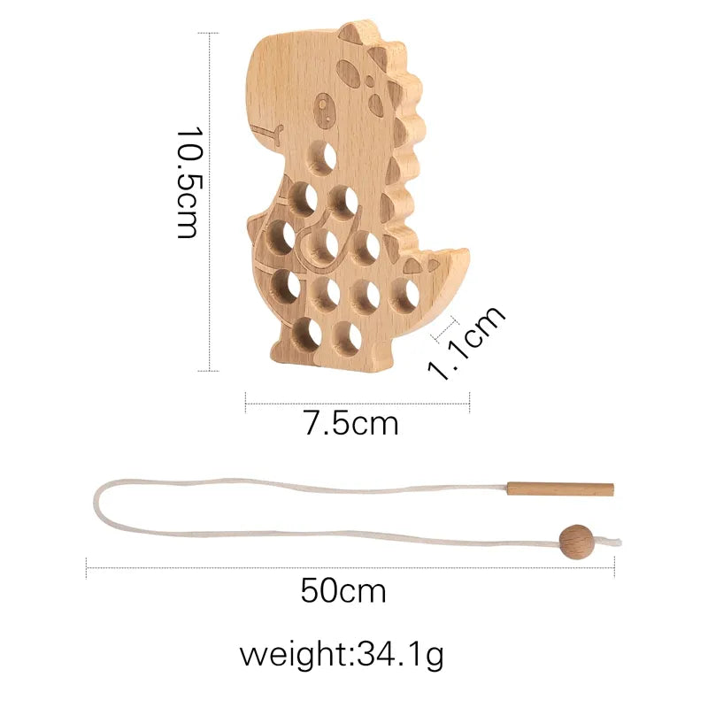 Wooden Lacing and Threading Toy