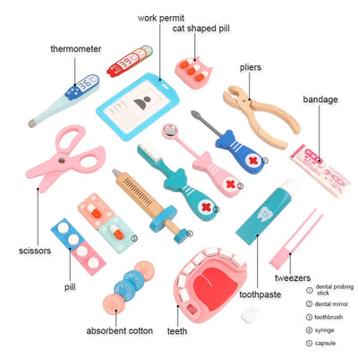 Wooden Play Doctor Kit