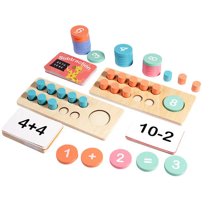math toys showing numbers, cards and base