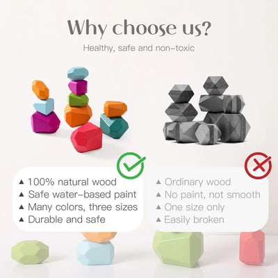 Montessori Wooden Stacking Stones