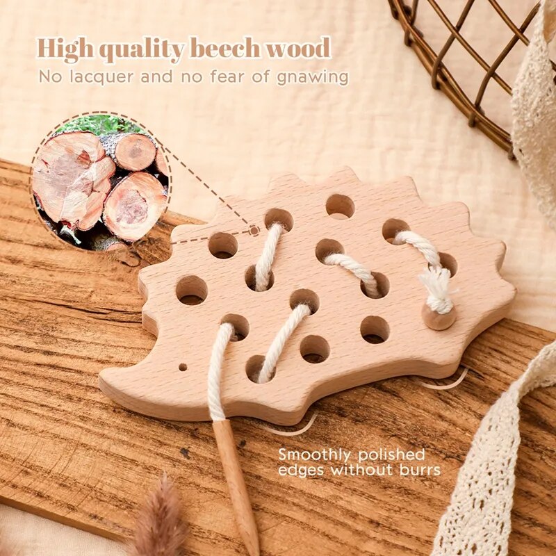 Montessori Wooden Threading Toy